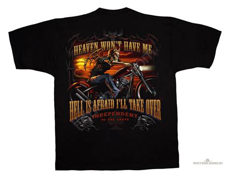 Футболка для байкеров для мужчин heaven & Hell от бренда Liquid Blue, США