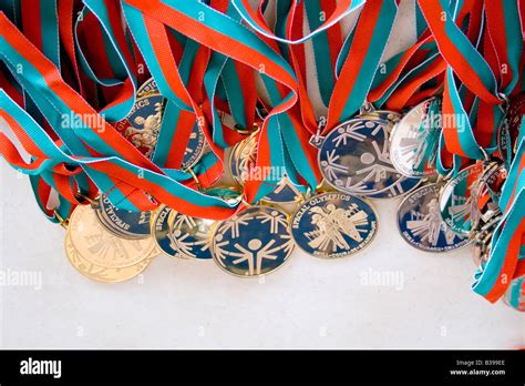 Cluster of award medals for winning athletes. Special Olympics U of M ...