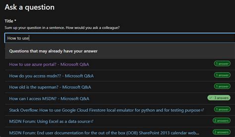 Ask A Question On Microsoft Q A Microsoft Learn