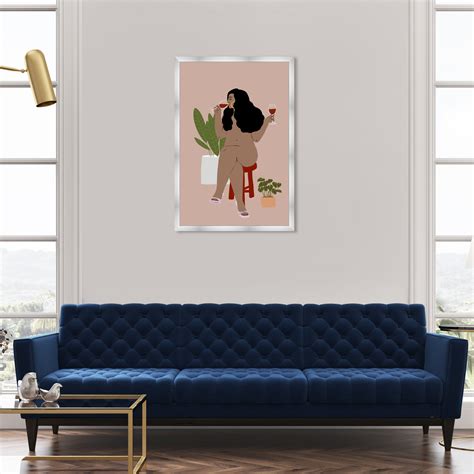 Oliver Gal Nude Drinker Nude Botanical Drinks Modern Brown Graphic Art Wayfair