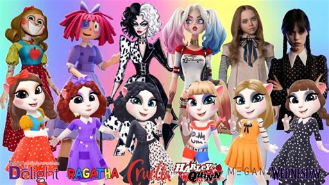 My Talking Angela 2 || Miss Delight VS Ragatha VS Cruella VS Harley ...