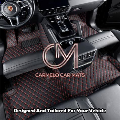 Black And Red Luxury Custom Car Floor Mats Carmelo Car Mats