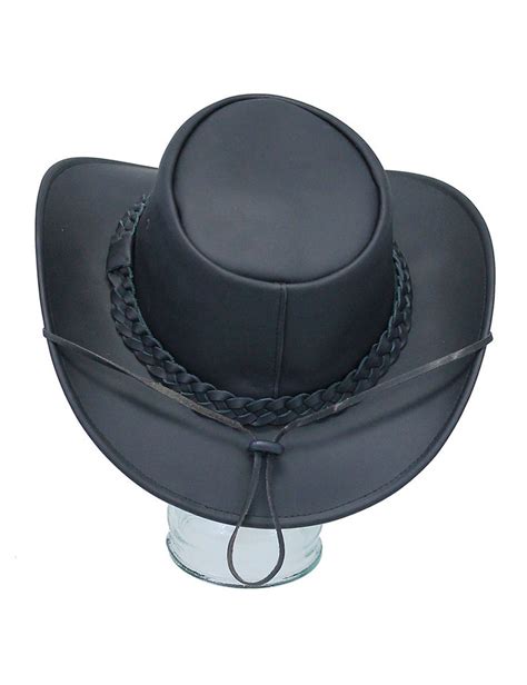 Black Waterproof Cowboy Hat With Braid Hatband H1240bk Jamin Leather®