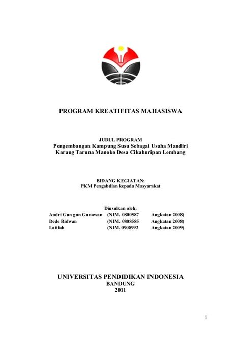 Contoh Proposal Pkm Kc Lolos Pimnas