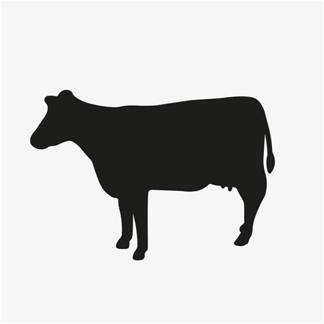 Cow vector silhouette. Cattle, lifestock, beef meat icon. Simple vector illustration of cow ...