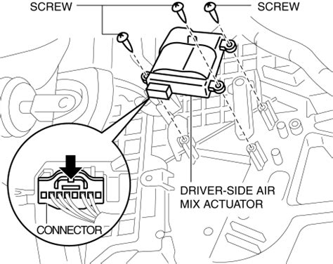 Mazda CX 5 Service Repair Manual Air Mix Actuator Removal