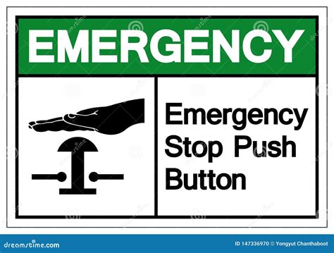 Emergency Stop Push Button Symbol Sign Vector Illustration Isolate On White Background Label