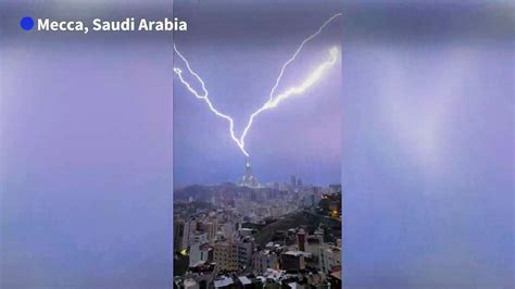 Lightning Strikes In Saudi Holy City Of Mecca As Rain Floods Its