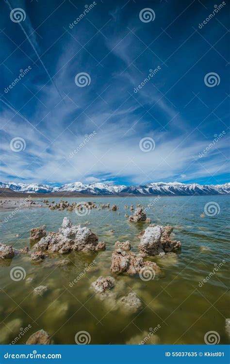 Mono Lake Rock Formations Stock Image Image Of Mountains 55037635