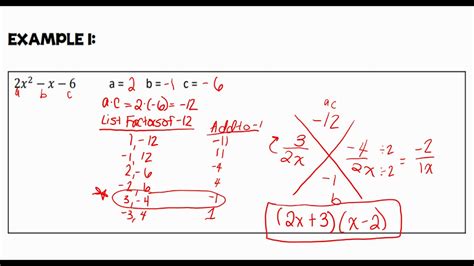 Factoring Quadratics When A Is Not Youtube