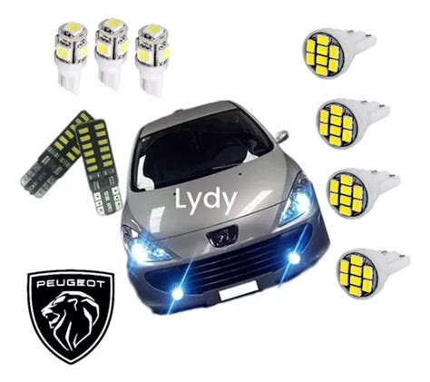 Kit Led Peugeot Pingo Lanterna Teto Placa R Super Branc