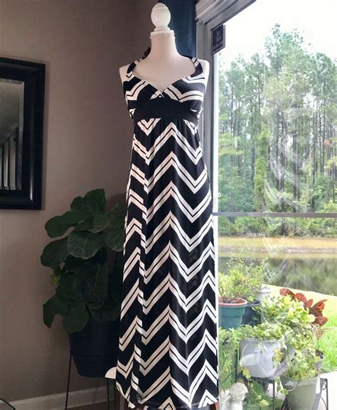 Cristina Love Halter Maxi Dress Chevron Zigzag Stripe… - Gem