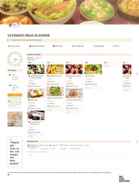 Screenshot Of New Anime Notion Dashboard Fully Automated Meal Planner