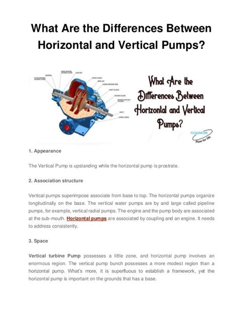 What Are The Differences Between Horizontal And Vertical Pumps