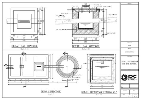 denah  detail bak kontrol septik