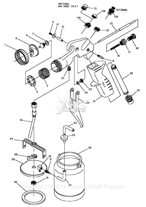 Campbell Hausfeld HV2105 Parts Diagram for Spray-Gun Parts