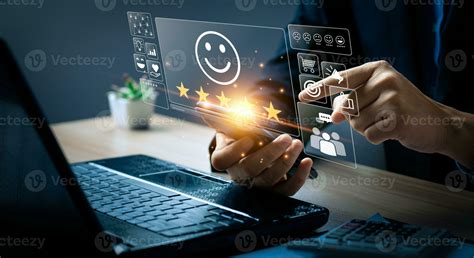Customer review satisfaction feedback survey concept. Business people