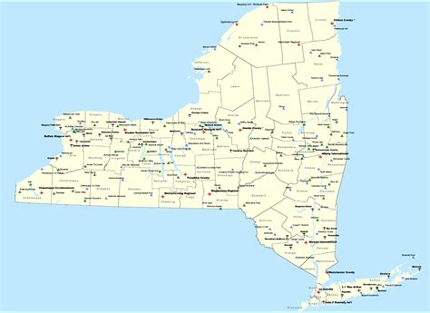 New York State Airports - Map