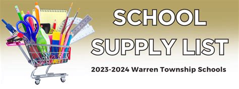 2023 2024 School Supply List Msd Of Warren Township