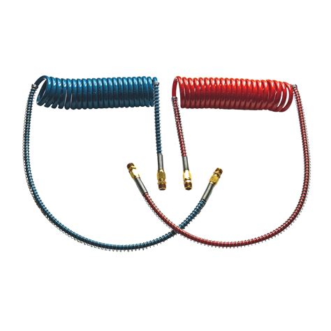 Coiled Air Hoses With Leads Red Blue Set