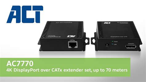 Act Ac K Displayport Over Catx Extender Set Up To Meters Youtube