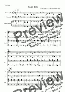 Jingle Bells (Easy Version!) for Clarinet and Cello Duet - Sheet Music