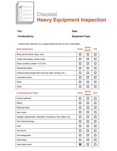 10 Equipment Inspection Checklist Examples To Download