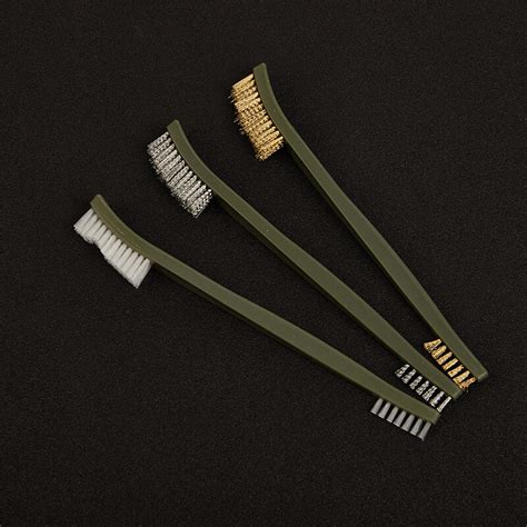 Hts 3pcs Wire Brush Set Steel Metal Brass Nylon Cleaning Polishing Rust Brush Metal Divine3