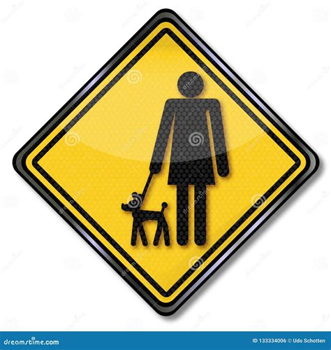 Sign woman with a dog stock vector. Illustration of cold - 133334006