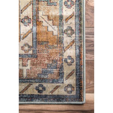 Bungalow Rose Langlois Performance Blue Brown Rug Reviews Wayfair