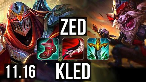 Zed Vs Kled Mid 1004 Rank 8 Zed Legendary 800 Games 13m