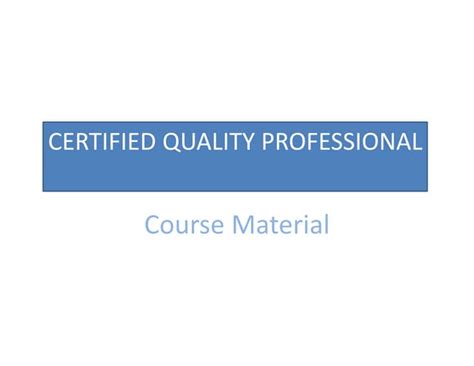 certified quality professional