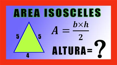 Área De Triangulo Isosceles - Fórmula fácil para área de triángulo isósceles