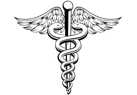 Staff Of Hermes Caduceus As A Symbol Of Medicine Rod Of Asclepius