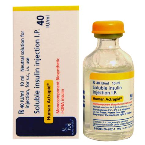 Human Actrapid 40IU Ml Solution For Injection Uses Side Effects