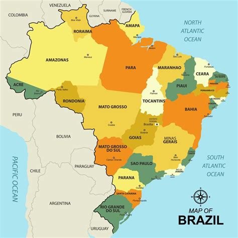 estados do Brasil mapa 21251110 Vetor no Vecteezy