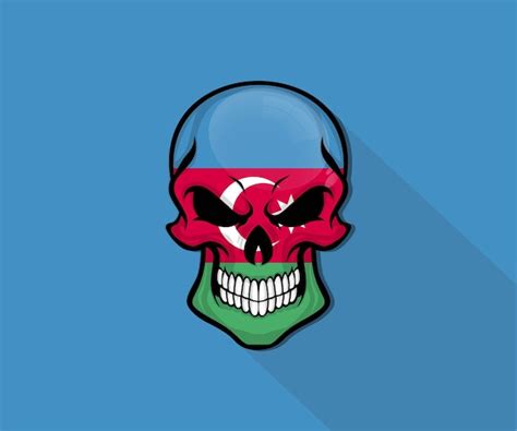 Premium Vector Azerbaijan Skull Flag Pride Icon