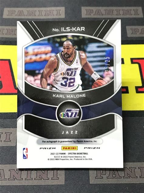 限1072下標郵差馬龍 超美冰鑽限量卡面簽 2021 22 Panini Spectra Karl Malone Auto 25 25 尾