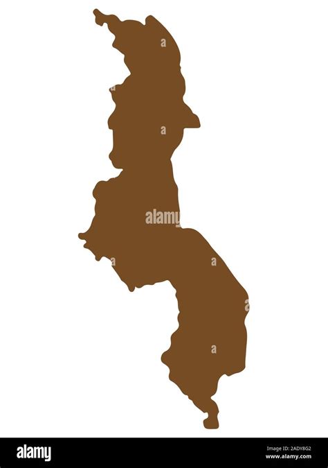 Malawi Map Silhouette Vector Illustration Eps 10 Stock Vector Image