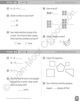 Evan-Moor Daily Math Practice, Grade 1, Homeschool & Classroom