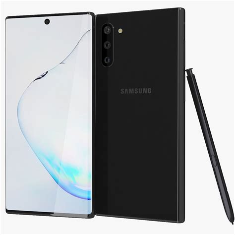 Samsung Galaxy Note 10 Aura Negro Modelo 3D 39 3ds Fbx Max Obj