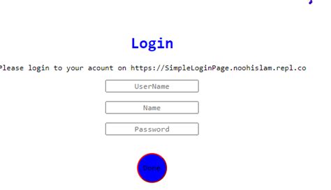 Simpleloginpage Replit