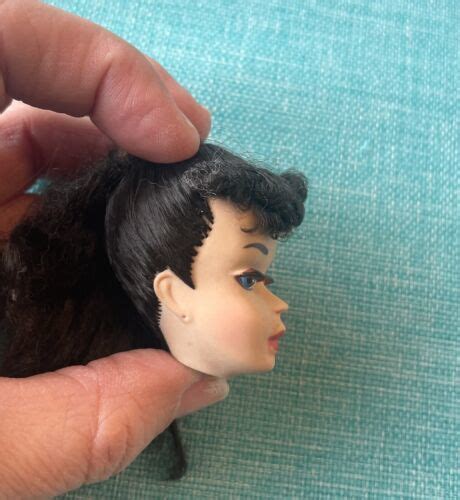 Vintage Brunette Ponytail Barbie Doll Head Only Tlc As Is