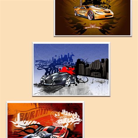 Trio De Quadros Hot Wheels Elo7 Produtos Especiais