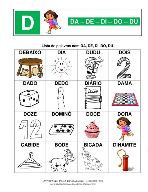 Lista De Palavras Simples - ATIVIDADES PARA EDUCADORES : Lista de palavras com sílabas simples