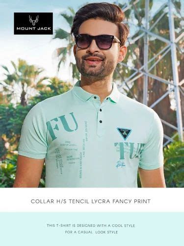 Tencil Lycra Printed Mount Jack Mens T Shirt Collar Hs At Rs 285piece In Nagpur