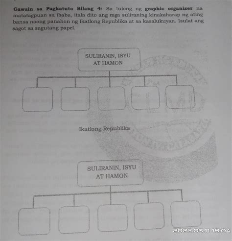 Gawain Sa Pagkatuto Bliang Sa Tulong Ng Graphic Organizer Na