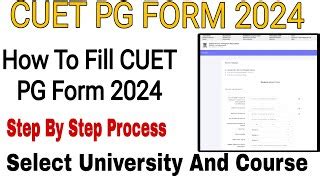 How To Fill Cuet Pg Form Step By Step Process Cuet Pg Application