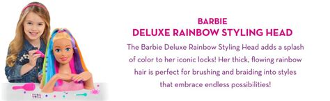 Barbie Rainbow Sparkle Deluxe Styling Head Blonde Hair Multi Color Amazon Ca Toys Games