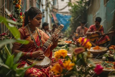 Premium Photo | Hindu goddess saraswati puja in dhaka